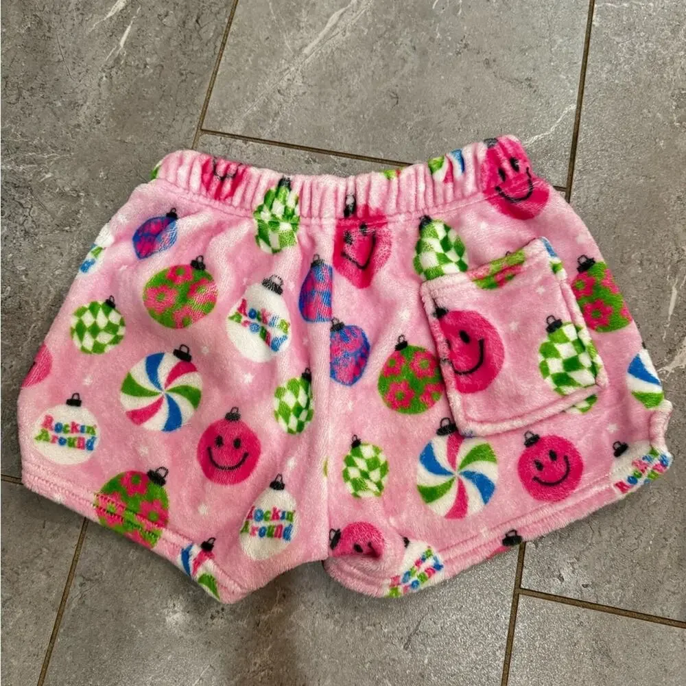 ISCREAM Colorful Kids Ornament Fleece pj Shorts, size L (14)
